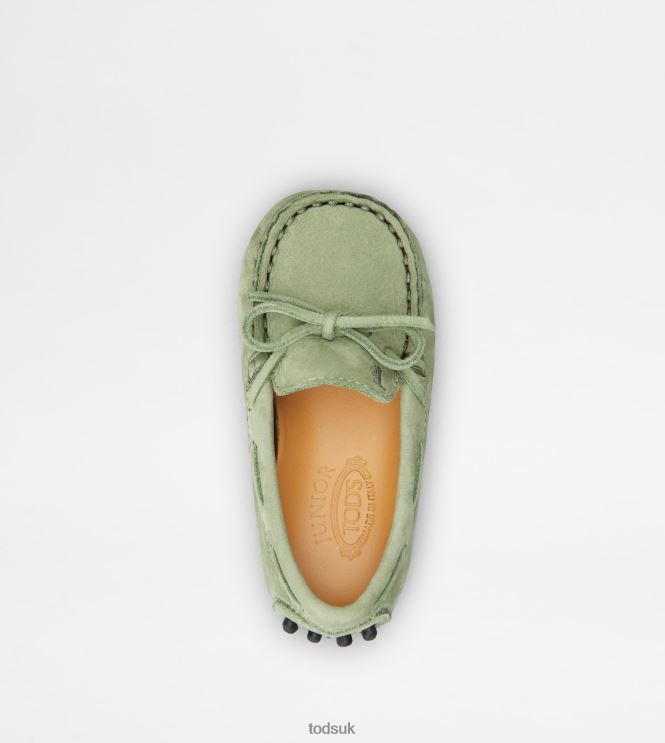 Tod's Women Junior Gommino Driving Shoes in Nubuck 602L84630 Green