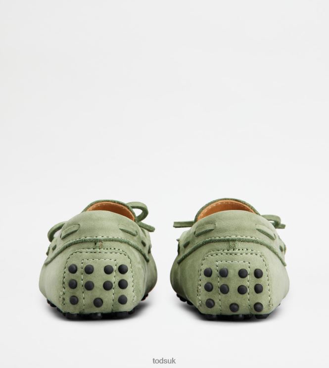 Tod's Women Junior Gommino Driving Shoes in Nubuck 602L84630 Green