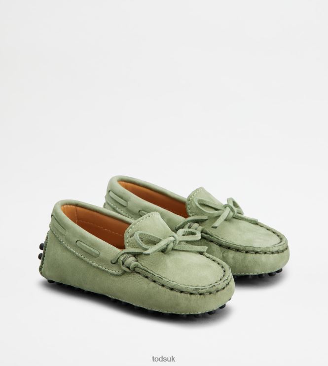 Tod's Women Junior Gommino Driving Shoes in Nubuck 602L84630 Green