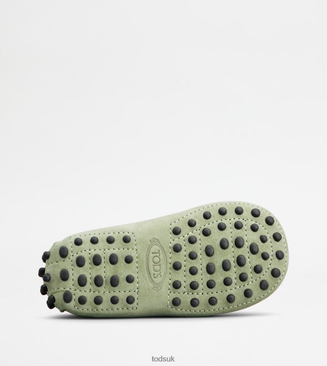 Tod's Women Junior Gommino Driving Shoes in Nubuck 602L84630 Green