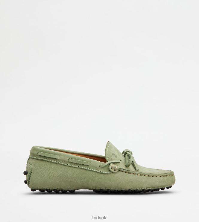 Tod's Women Junior Gommino Driving Shoes in Nubuck 602L84636 Green