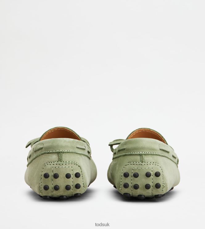 Tod's Women Junior Gommino Driving Shoes in Nubuck 602L84636 Green