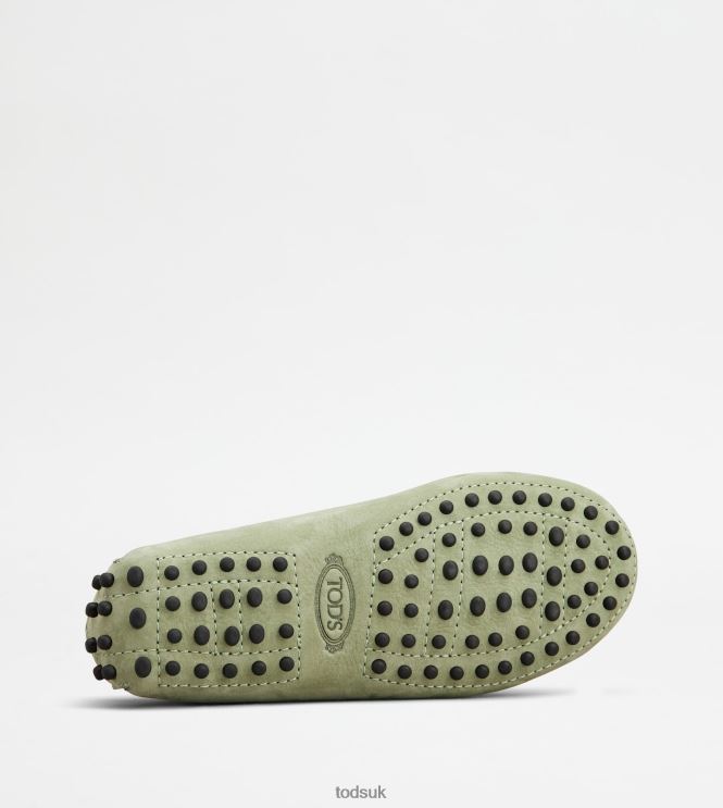 Tod's Women Junior Gommino Driving Shoes in Nubuck 602L84636 Green