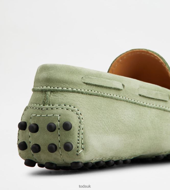 Tod's Women Junior Gommino Driving Shoes in Nubuck 602L84636 Green