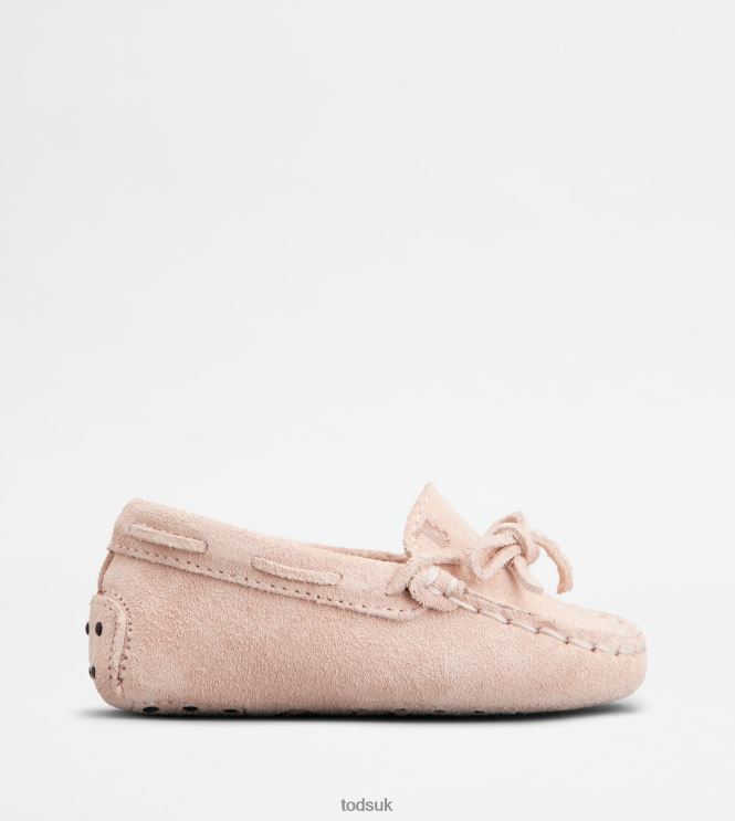 Tod's Women Junior Gommino Driving Shoes in Suede 602L84625 Pink