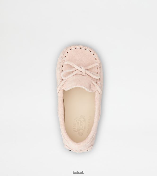 Tod's Women Junior Gommino Driving Shoes in Suede 602L84625 Pink