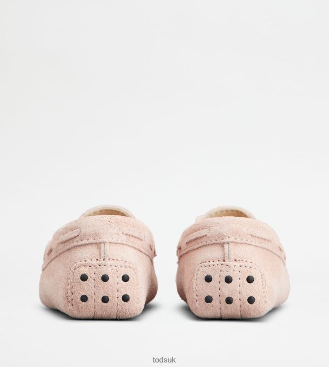 Tod's Women Junior Gommino Driving Shoes in Suede 602L84625 Pink