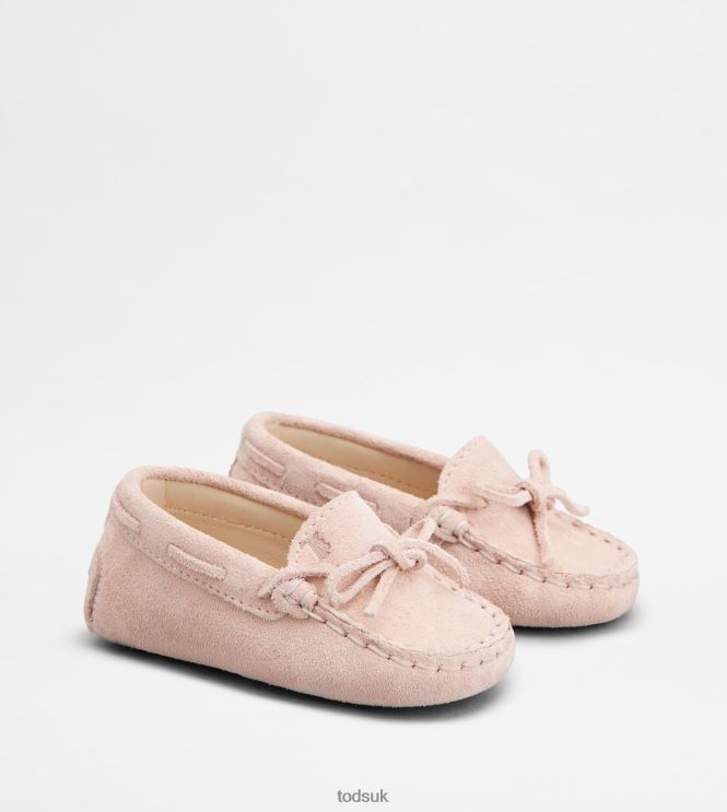 Tod's Women Junior Gommino Driving Shoes in Suede 602L84625 Pink