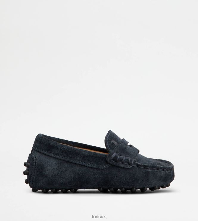 Tod's Women Junior Gommino Driving Shoes in Suede 602L84627 Blue
