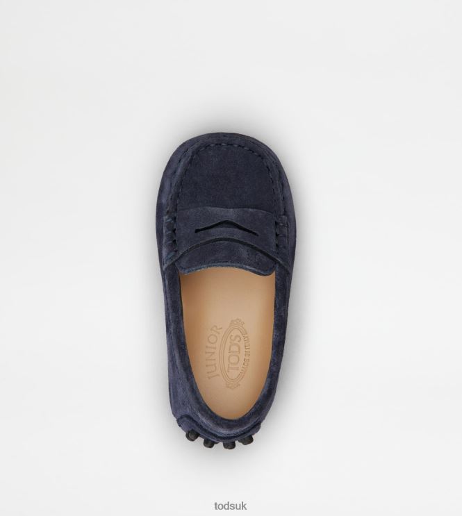 Tod's Women Junior Gommino Driving Shoes in Suede 602L84631 Blue