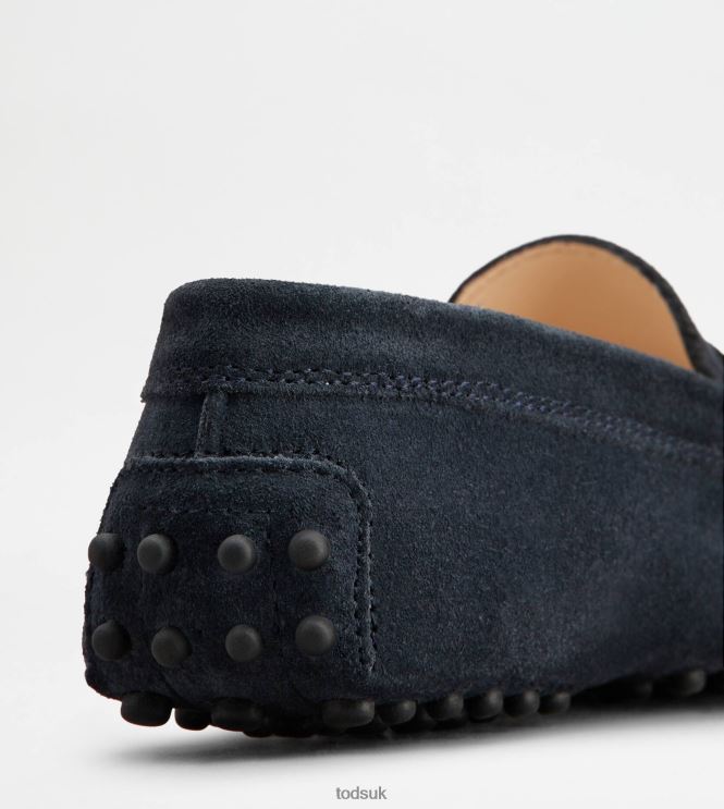 Tod's Women Junior Gommino Driving Shoes in Suede 602L84633 Blue