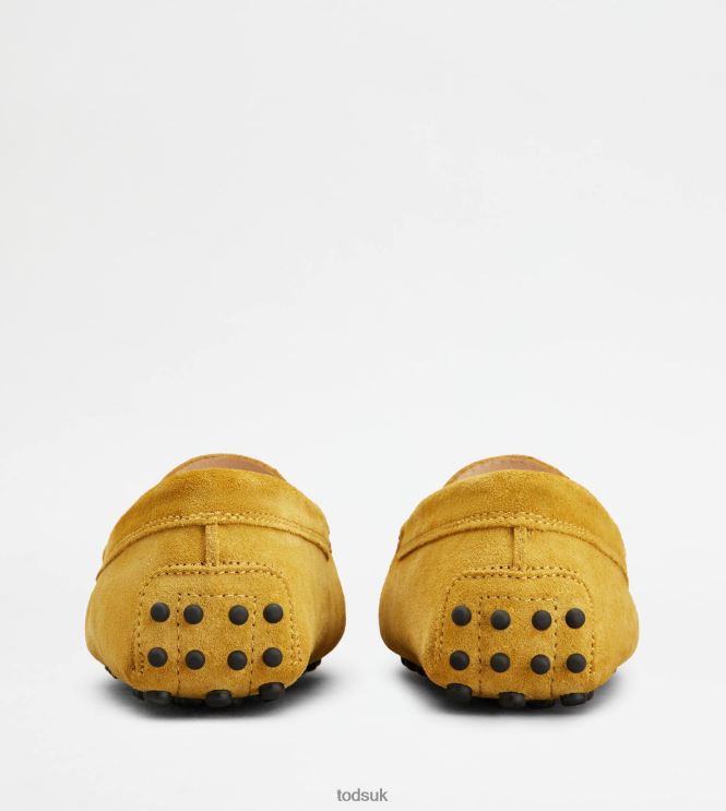 Tod's Women Junior Gommino Driving Shoes in Suede 602L84634 Yellow