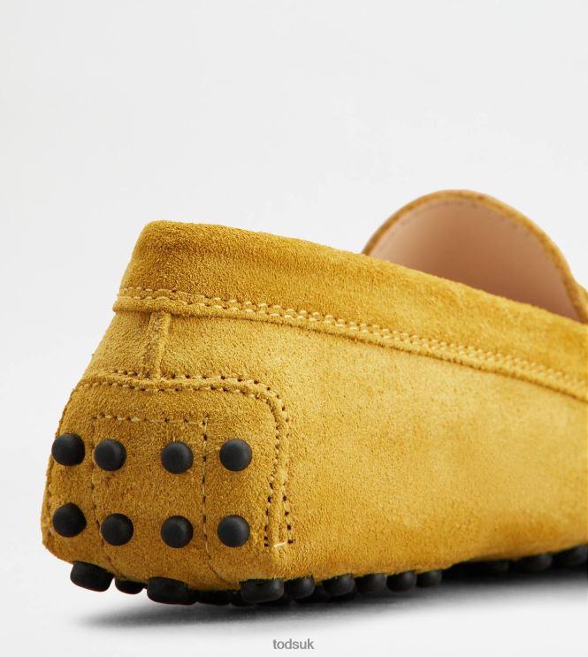 Tod's Women Junior Gommino Driving Shoes in Suede 602L84634 Yellow