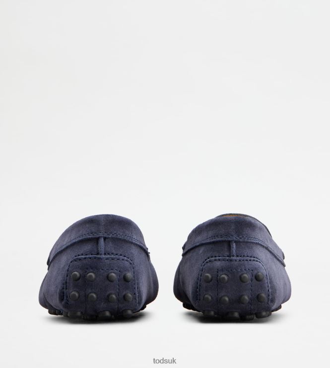 Tod's Women Junior Gommino Driving Shoes in Suede 602L84638 Blue