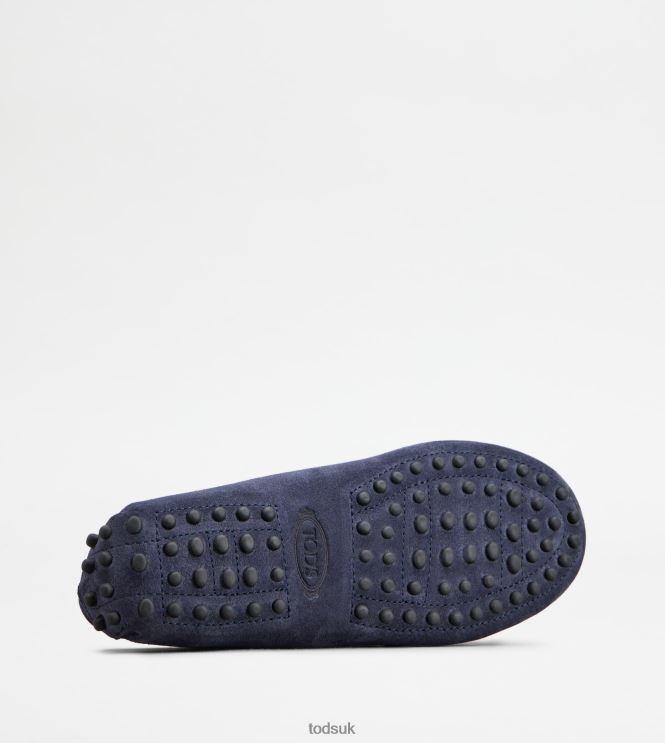 Tod's Women Junior Gommino Driving Shoes in Suede 602L84638 Blue