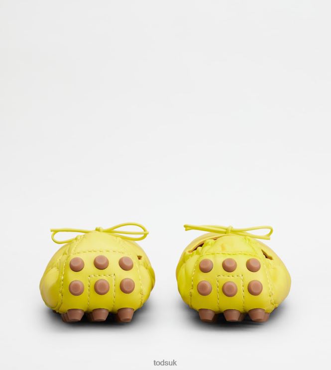 Tod's Women Bubble Ballerinas in Leather 602L84184 Yellow/Brown