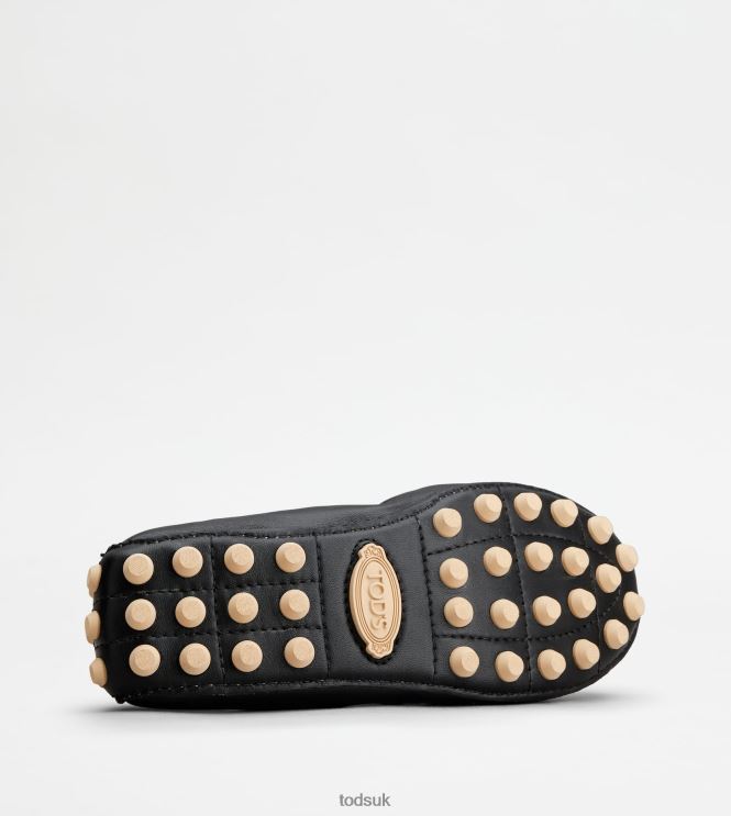 Tod's Women Bubble Ballerinas in Leather 602L84189 Black/Off White