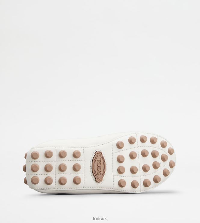 Tod's Women Bubble Ballerinas in Leather 602L84190 White/Brown