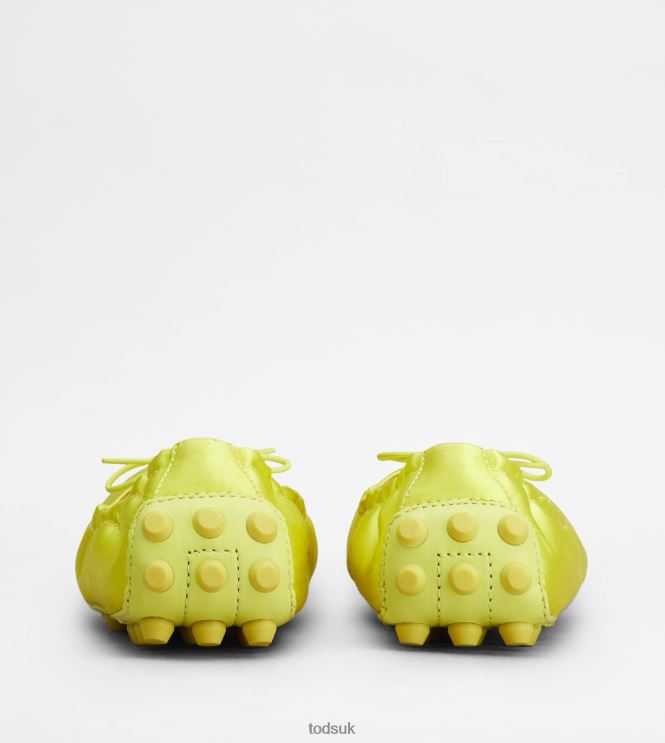 Tod's Women Bubble Ballerinas in Satin and Leather 602L84193 Yellow