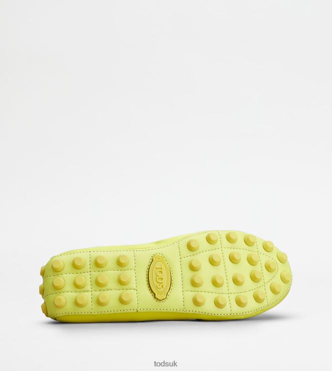 Tod's Women Bubble Ballerinas in Satin and Leather 602L84193 Yellow