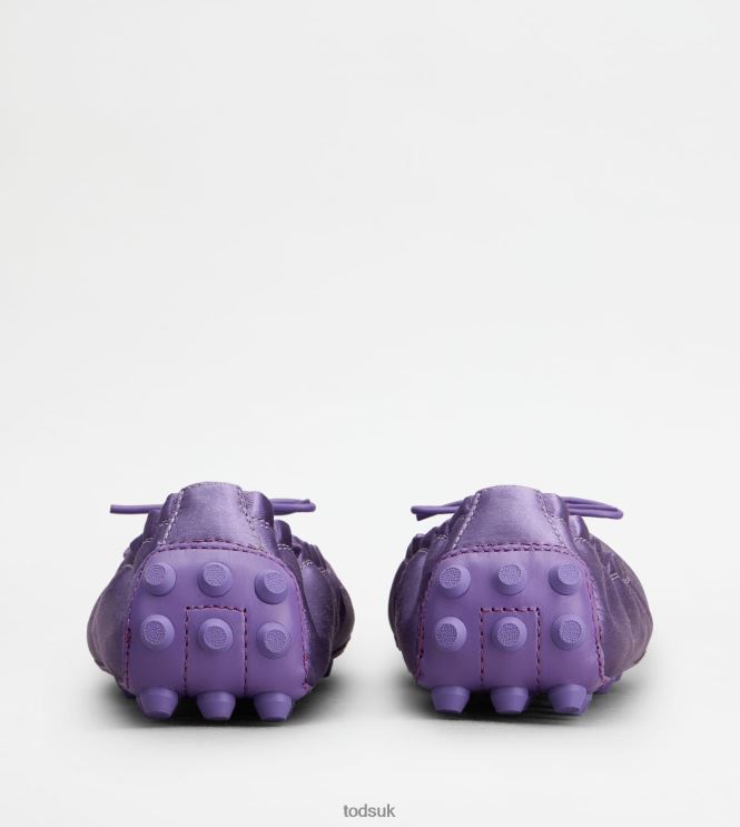 Tod's Women Bubble Ballerinas in Satin and Leather 602L84194 Violet