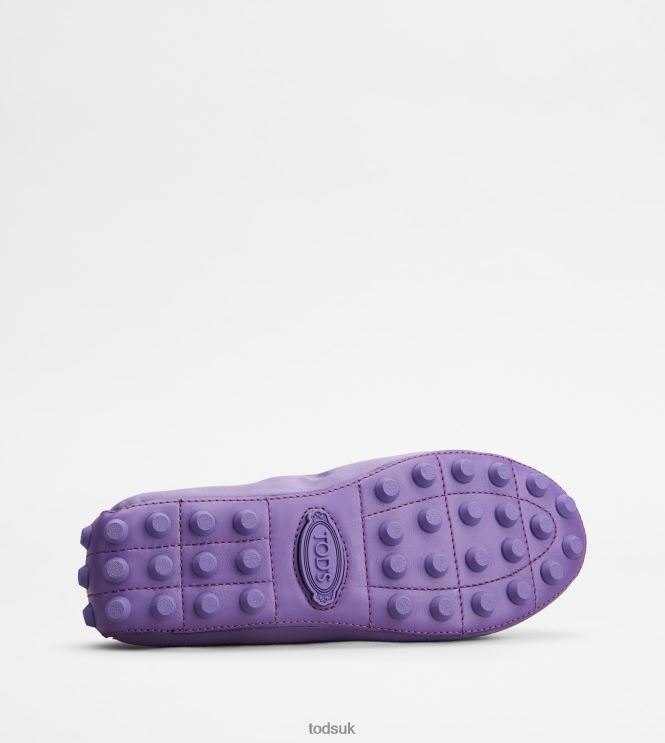 Tod's Women Bubble Ballerinas in Satin and Leather 602L84194 Violet