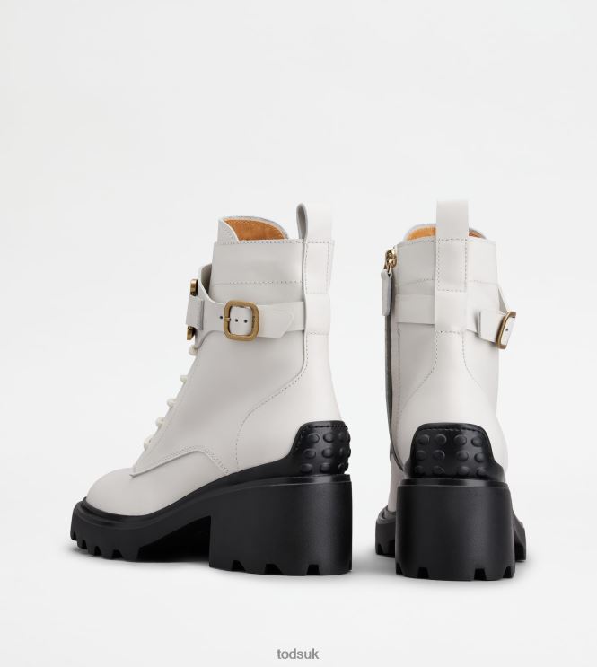 Tod's Women Kate Ankle Boots in Leather 602L84178 White