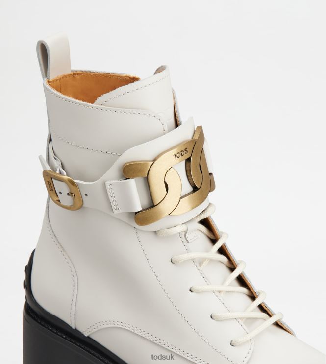 Tod's Women Kate Ankle Boots in Leather 602L84178 White