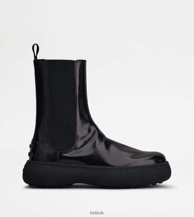 Tod's Women W. G. Chelsea Boots in Leather 602L84158 Black