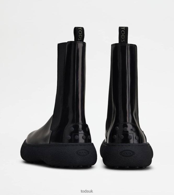 Tod's Women W. G. Chelsea Boots in Leather 602L84158 Black