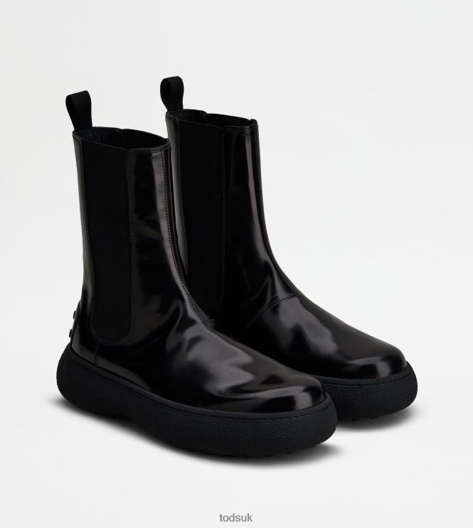 Tod's Women W. G. Chelsea Boots in Leather 602L84158 Black
