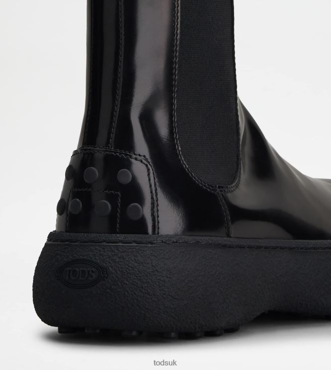 Tod's Women W. G. Chelsea Boots in Leather 602L84158 Black