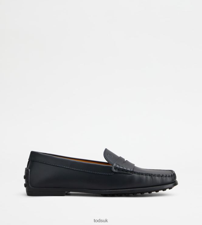 Tod's Women City Gommino Driving Shoes in Leather 602L8473 Blue