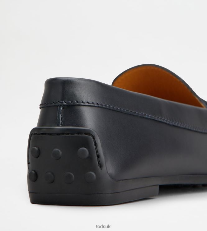 Tod's Women City Gommino Driving Shoes in Leather 602L8473 Blue
