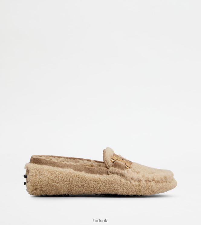 Tod's Women City Gommino Driving Shoes in Sheepskin 602L8469 Brown