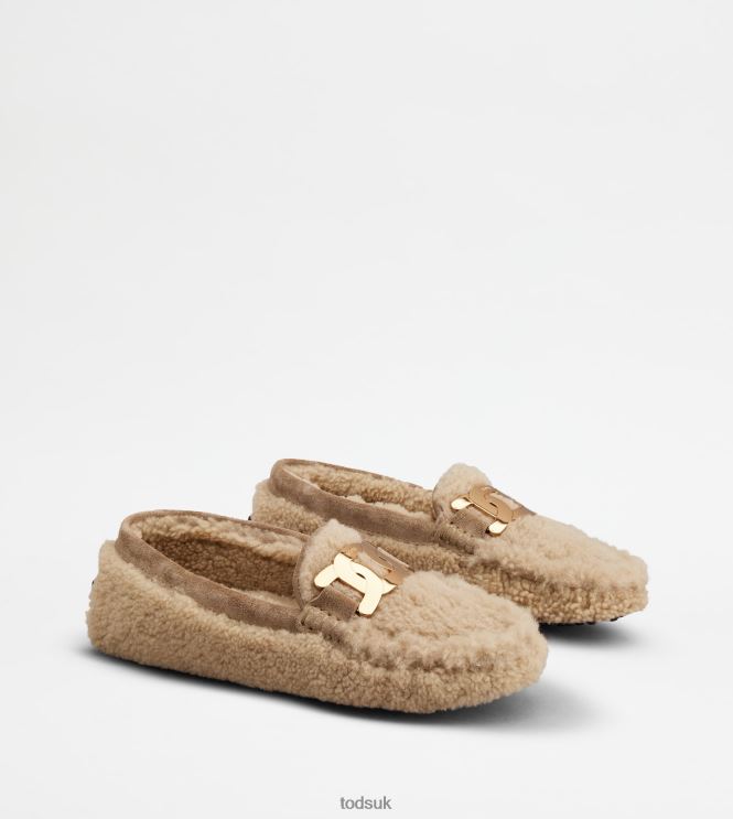 Tod's Women City Gommino Driving Shoes in Sheepskin 602L8469 Brown