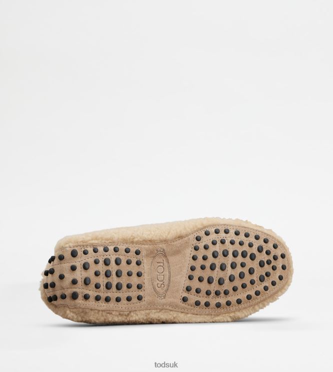 Tod's Women City Gommino Driving Shoes in Sheepskin 602L8469 Brown
