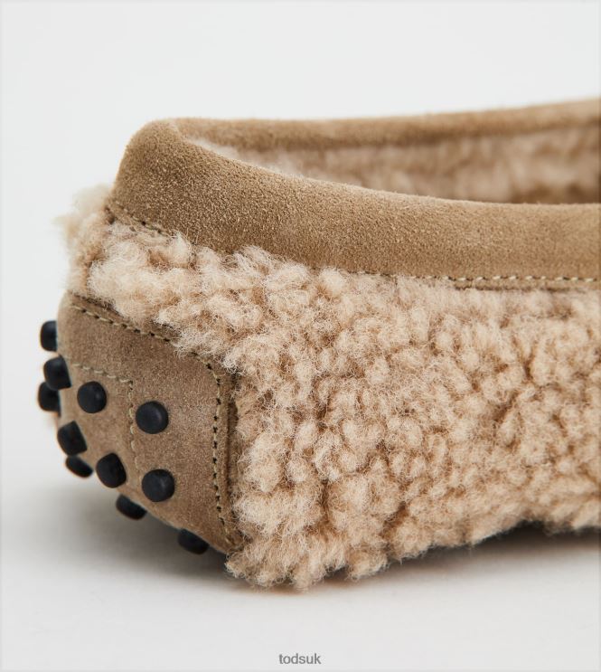 Tod's Women City Gommino Driving Shoes in Sheepskin 602L8469 Brown