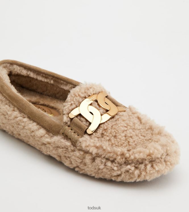 Tod's Women City Gommino Driving Shoes in Sheepskin 602L8469 Brown