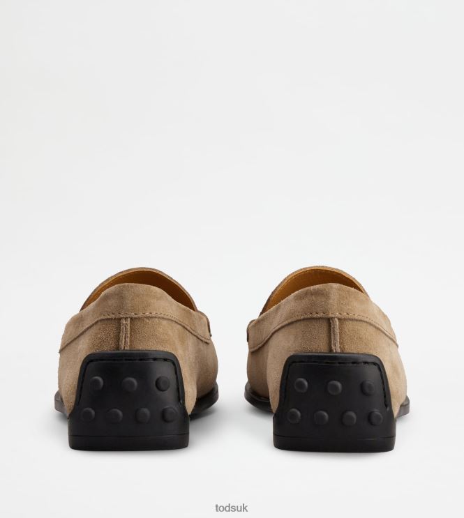 Tod's Women City Gommino Driving Shoes in Suede 602L8463 Brown