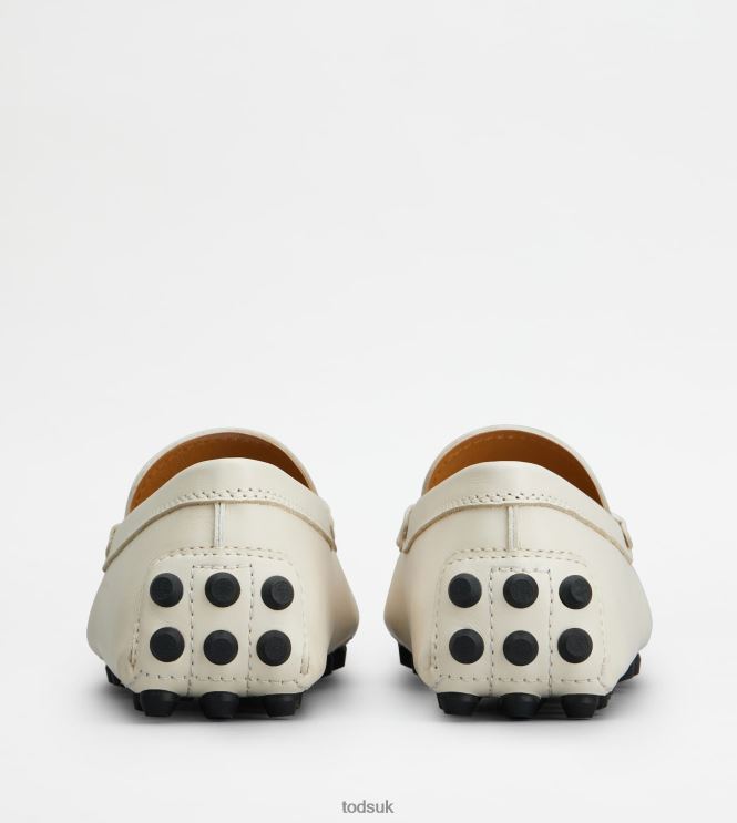 Tod's Women Gommino Bubble in Leather 602L8487 Off White/Black