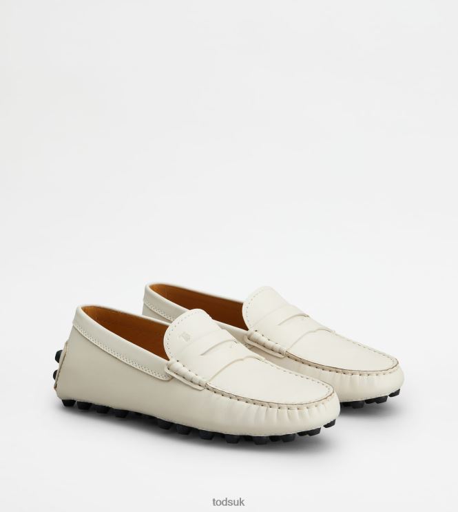 Tod's Women Gommino Bubble in Leather 602L8487 Off White/Black