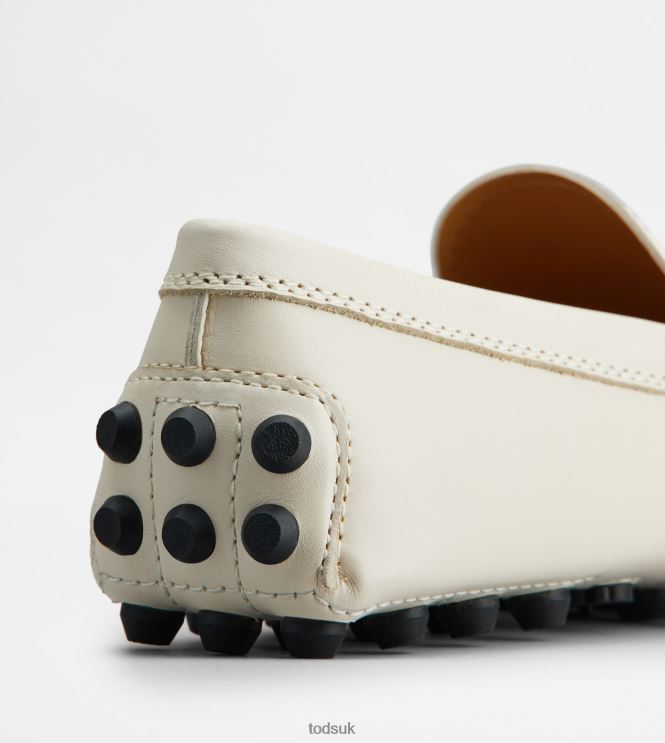 Tod's Women Gommino Bubble in Leather 602L8487 Off White/Black