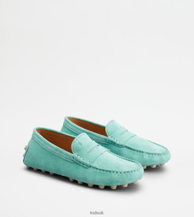 Tod's Women Gommino Bubble in Suede 602L8482 Light Blue