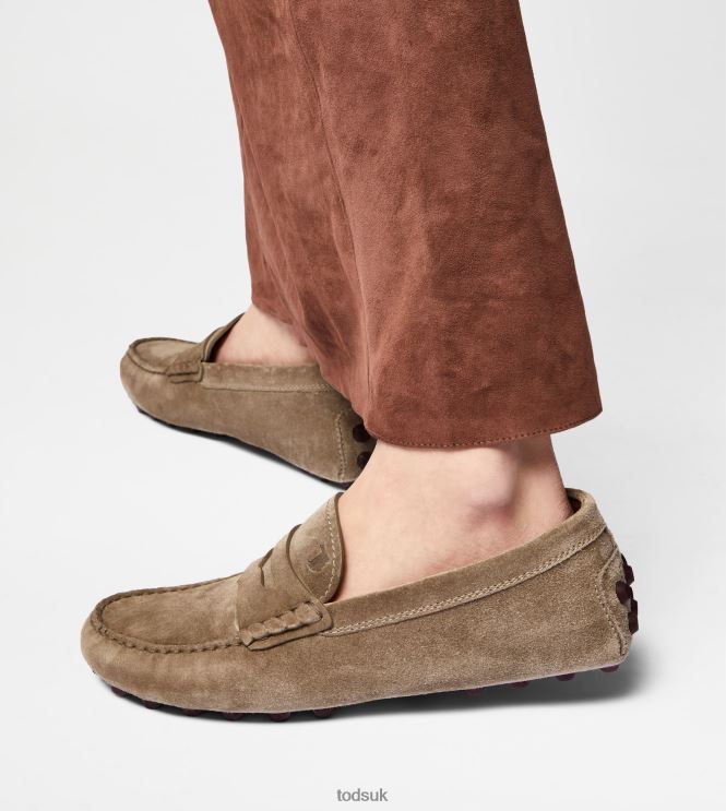 Tod's Women Gommino Bubble in Suede 602L8486 Brown/Burgundy
