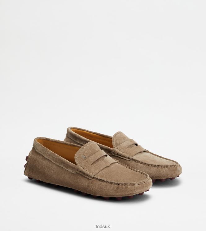 Tod's Women Gommino Bubble in Suede 602L8486 Brown/Burgundy