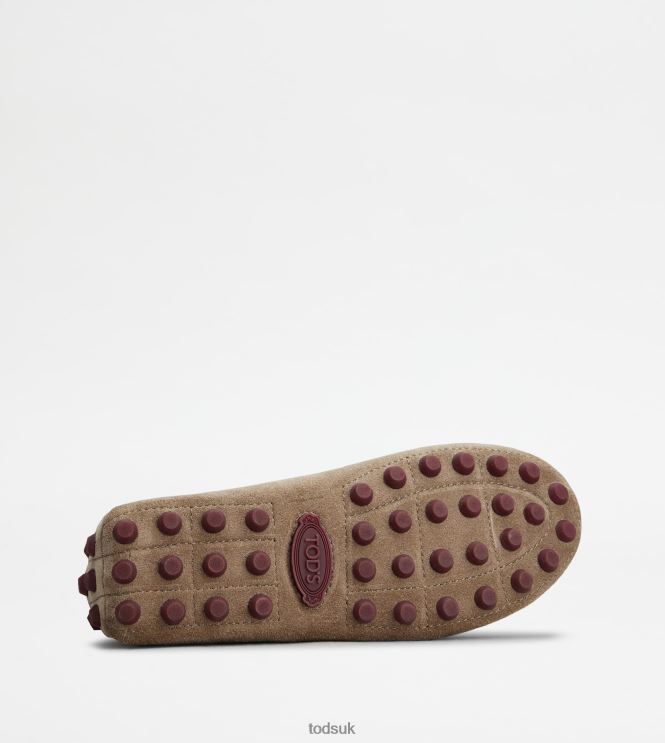 Tod's Women Gommino Bubble in Suede 602L8486 Brown/Burgundy