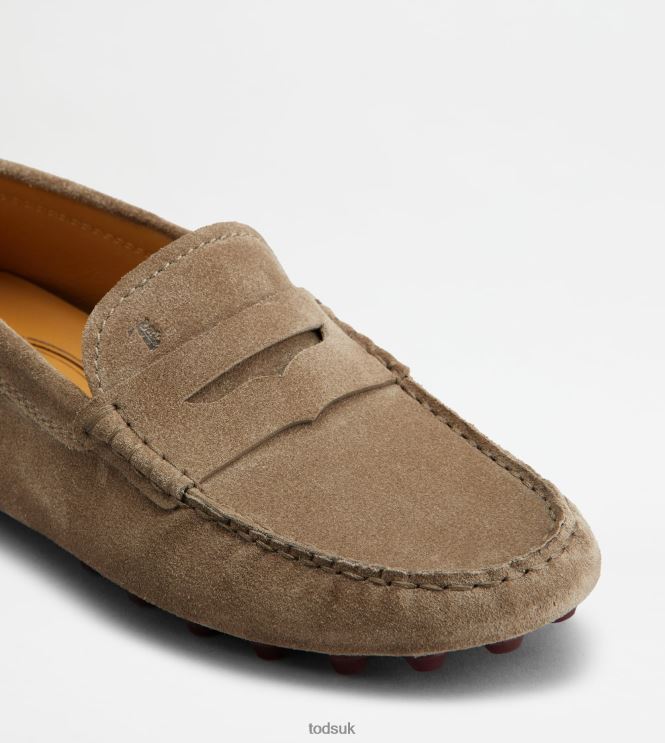 Tod's Women Gommino Bubble in Suede 602L8486 Brown/Burgundy