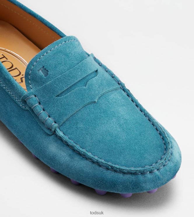 Tod's Women Gommino Bubble in Suede 602L8489 Light Blue