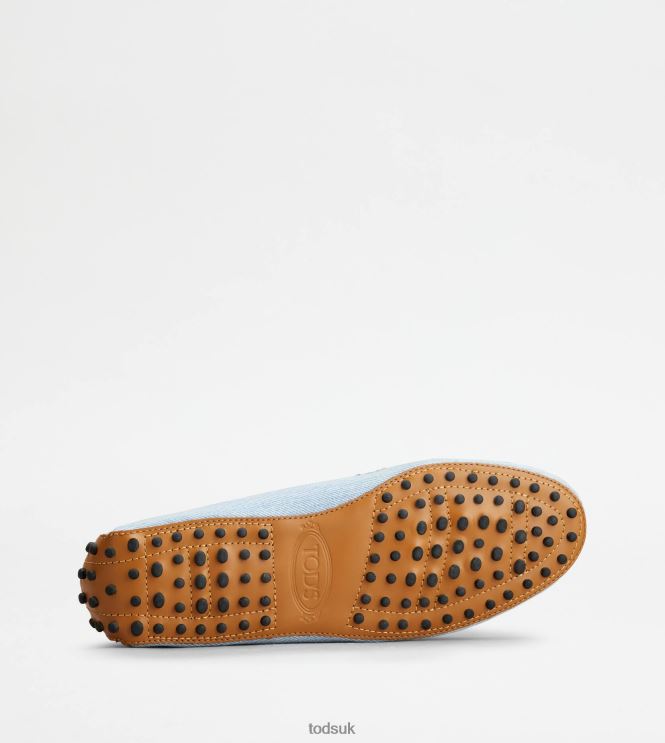 Tod's Women Gommino Driving Shoes in Denim 602L84116 Light Blue/Blue